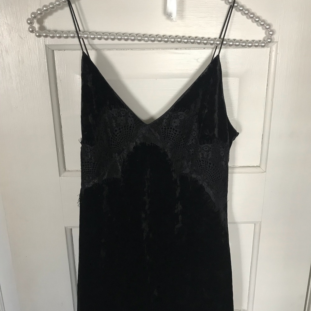 Topshop Black Velvet Bodycon Dress